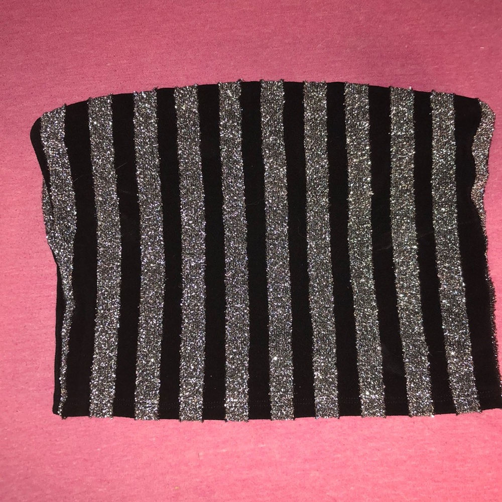Sparkly striped crop top